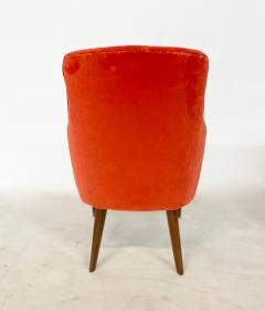Pair of Italian Mid Century Red Velvet Armchairs - 3061396