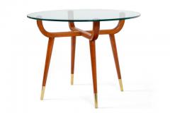 Pair of Italian Mid Century Style Glass Top Mahogany Side Tables - 1096096