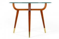 Pair of Italian Mid Century Style Glass Top Mahogany Side Tables - 1096098