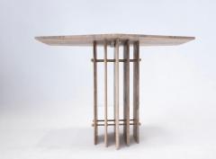 Pair of Italian Mid Century Travertine Console Tables - 2854663