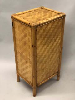 Pair of Italian Midcentury Bamboo and Rattan Nightstands or Side Tables - 1770217