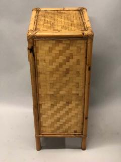 Pair of Italian Midcentury Bamboo and Rattan Nightstands or Side Tables - 1770297