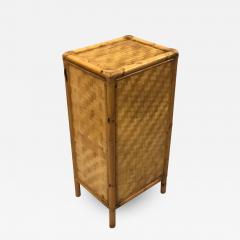 Pair of Italian Midcentury Bamboo and Rattan Nightstands or Side Tables - 1772633