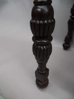 Pair of Italian Midcentury Carved and Turned Wood Stools or Benches Italy 1930 - 1770805