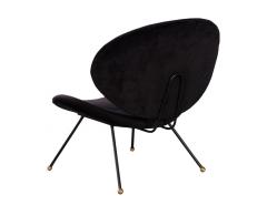 Pair of Italian Modern Black Velvet Accent Chairs - 3325484