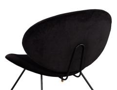Pair of Italian Modern Black Velvet Accent Chairs - 3325486