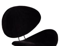 Pair of Italian Modern Black Velvet Accent Chairs - 3325487