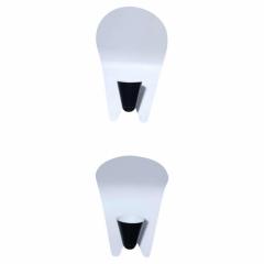 Pair of Italian Modern Black and White Enameled Reflector Wall Lights Sconces - 4163195