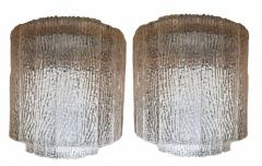 Pair of Italian Modern Handblown Glass Wall Lights Sconces Venini - 4163246
