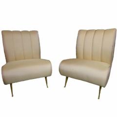 Pair of Italian Modern Slipper Chairs Isa Attributed to Gio Ponti - 4172384