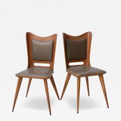 Pair of Italian Modern Walnut Side Chairs Guglielmo Ulrich - 4219566