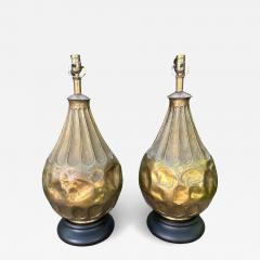 Pair of Italian Modernist Brass Lamps - 4194659