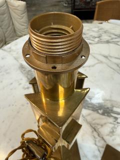 Pair of Italian Modernist Brass Table Lamps - 4611440