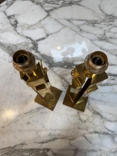 Pair of Italian Modernist Brass Table Lamps - 4611441