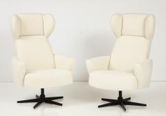 Pair of Italian Modernist High Back Swivel Chairs Italy circa 1960 - 3090038