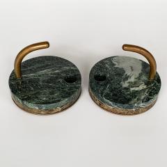 Pair of Italian Modernist Marble and Bronze Candleholders - 1166368
