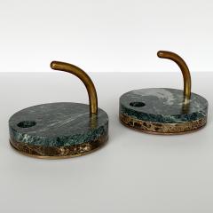 Pair of Italian Modernist Marble and Bronze Candleholders - 1166369