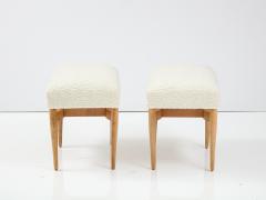 Pair of Italian Modernist Oak Benches or Stools - 2354589