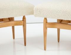 Pair of Italian Modernist Oak Benches or Stools - 2354591