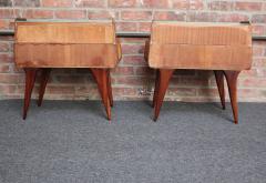 Pair of Italian Modernist Rosewood Single Drawer Nightstands Bedside Tables - 3271142