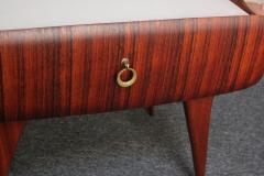 Pair of Italian Modernist Rosewood Single Drawer Nightstands Bedside Tables - 3271145