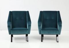 Pair of Italian Modernist Velvet Lounge Chairs Italy circa 1960 - 3220364