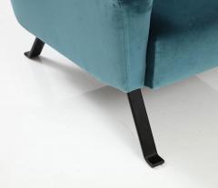 Pair of Italian Modernist Velvet Lounge Chairs Italy circa 1960 - 3220366