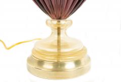 Pair of Italian Murano Amethyst Glass Table Lamps - 4631613