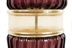 Pair of Italian Murano Amethyst Glass Table Lamps - 4631614