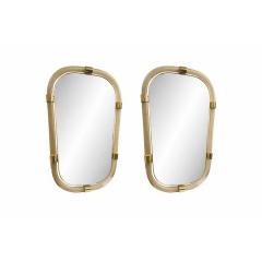 Pair of Italian Murano Glass Wall Mirrors in Gold Leaf Torciglione  - 4493008