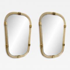 Pair of Italian Murano Glass Wall Mirrors in Gold Leaf Torciglione  - 4493314