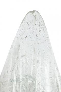 Pair of Italian Murano Silver Dusted Glass Leaf Wall Sconces - 4651798