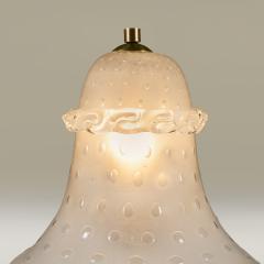 Pair of Italian Murano bullicante vintage table lamps with brass filial detail - 4507890