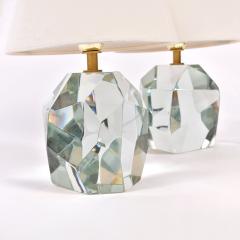 Pair of Italian Murano clear rock table lamps - 1088450