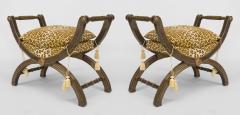 Pair of Italian Neo Classic Faux Leopard Benches - 2798124