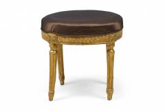 Pair of Italian Neo Classic Giltwood Upholstered Taborets Benches Stools - 4170335