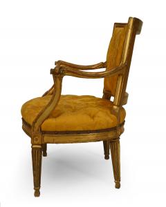 Pair of Italian Neo Classic Gold Armchairs - 4631715