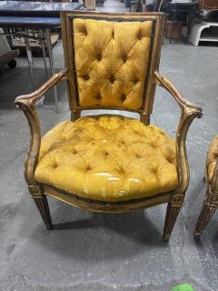 Pair of Italian Neo Classic Gold Armchairs - 4631718
