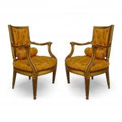 Pair of Italian Neo Classic Gold Armchairs - 4649639