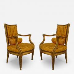 Pair of Italian Neo Classic Gold Armchairs - 4649640