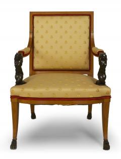 Pair of Italian Neo Classic Maple Arm Chairs - 1403471