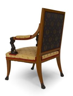 Pair of Italian Neo Classic Maple Arm Chairs - 1403474