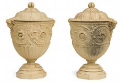Pair of Italian Neo Classic Style Piranesi Lidded Urns Planters - 4409265