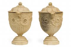 Pair of Italian Neo Classic Style Piranesi Lidded Urns Planters - 4409266