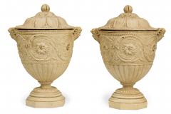 Pair of Italian Neo Classic Style Piranesi Lidded Urns Planters - 4409267