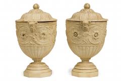 Pair of Italian Neo Classic Style Piranesi Lidded Urns Planters - 4409268
