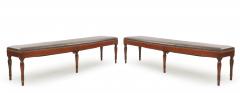 Pair of Italian Neo Classic Walnut Long Benches - 2800719