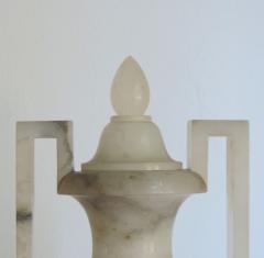 Pair of Italian Neo Classical Style Art Deco 1920s Alabaster Urn Table Lamps - 3450257