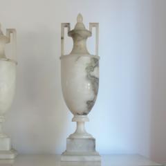 Pair of Italian Neo Classical Style Art Deco 1920s Alabaster Urn Table Lamps - 3450259