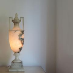 Pair of Italian Neo Classical Style Art Deco 1920s Alabaster Urn Table Lamps - 3450260